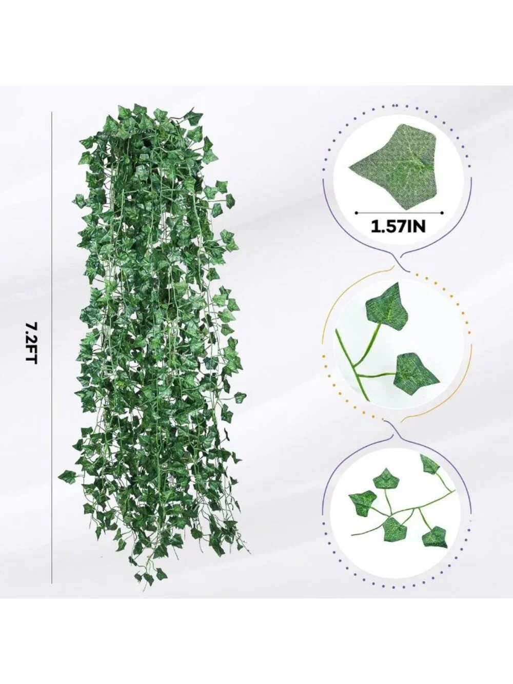 60 Pack Artificial Ivy Garland Vines - 420 Feet Fake Leaves for Home & Party